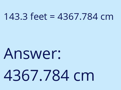 143.3 feet in cm image