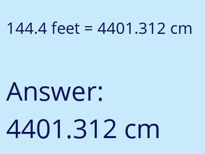 144.4 feet in cm image
