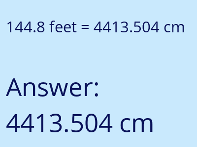 144.8 feet in cm image