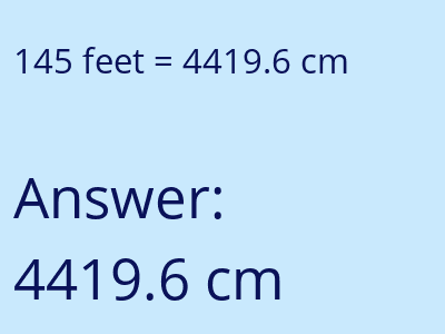 145 feet in cm image