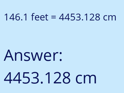 146.1 feet in cm image