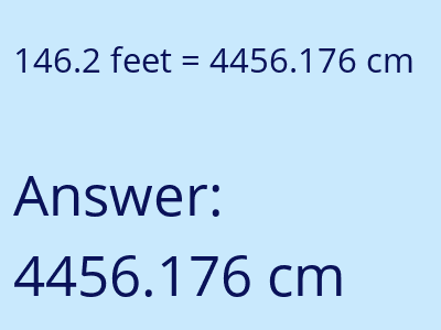 146.2 feet in cm image
