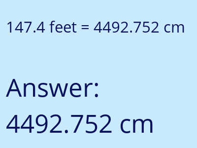 147.4 feet in cm image