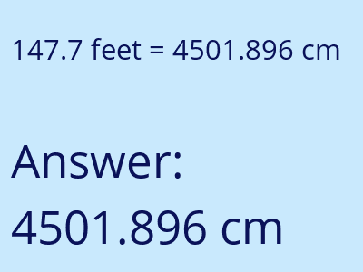 147.7 feet in cm image