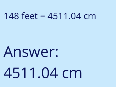 148 feet in cm image