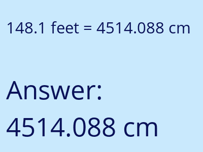 148.1 feet in cm image