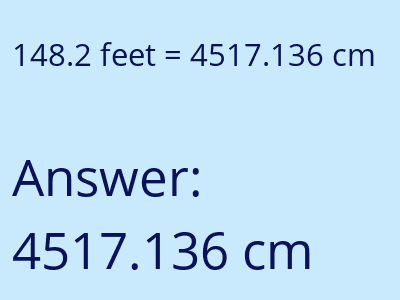 148.2 feet in cm image