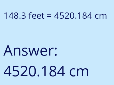 148.3 feet in cm image