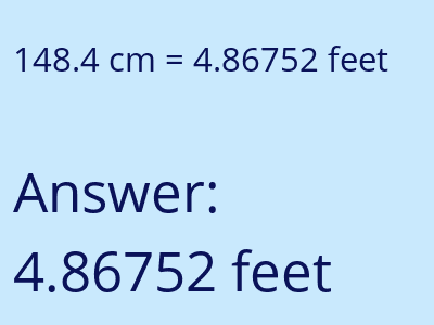 148.4 cm in feet image
