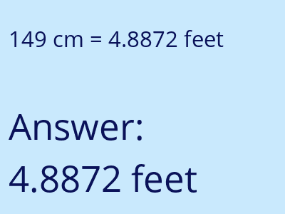 149 cm in feet image