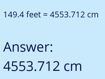 149.4 feet in cm image