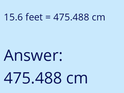 15.6 feet in cm image