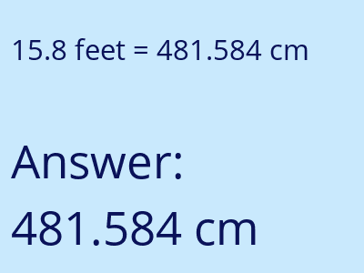 15.8 feet in cm image