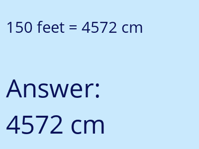 150 feet in cm image