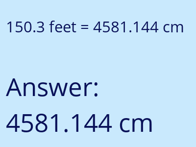 150.3 feet in cm image