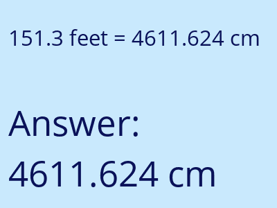 151.3 feet in cm image