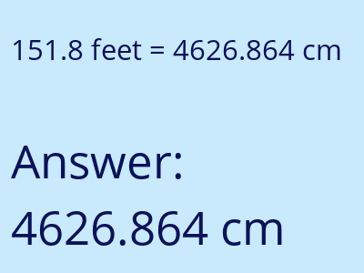 151.8 feet in cm image