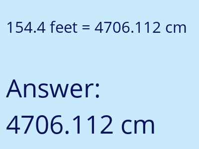 154.4 feet in cm image