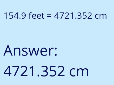 154.9 feet in cm image