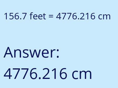 156.7 feet in cm image