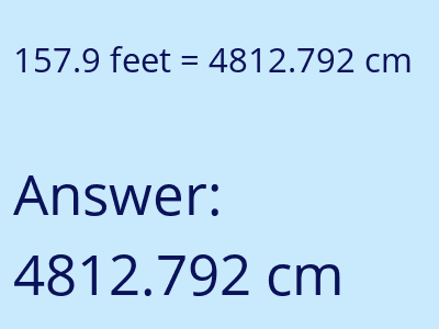 157.9 feet in cm image