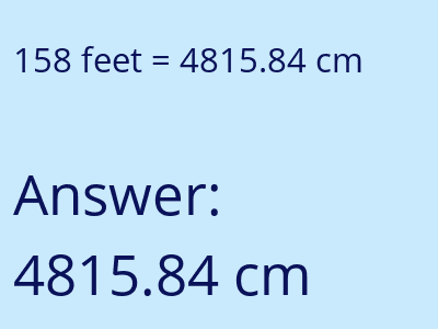 158 feet in cm image