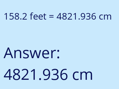 158.2 feet in cm image
