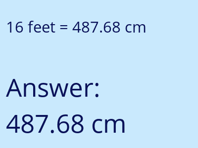 16 feet in cm image