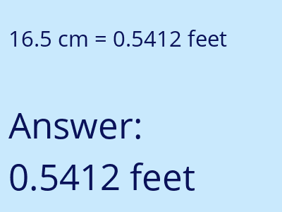 16.5 cm in feet image