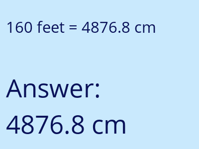 160 feet in cm image