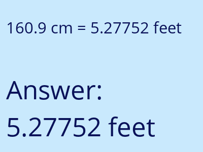 160.9 cm in feet image