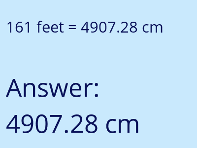 161 feet in cm image