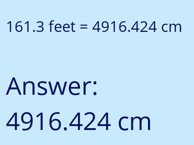 161.3 feet in cm image