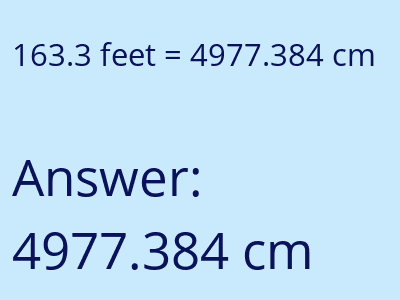 163.3 feet in cm image