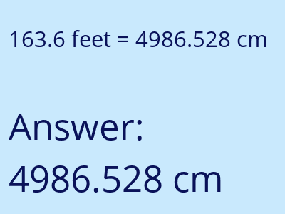 163.6 feet in cm image