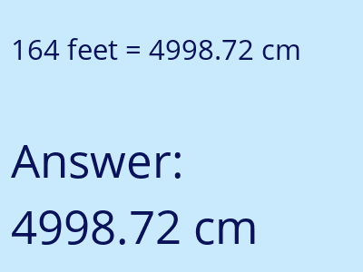 164 feet in cm image