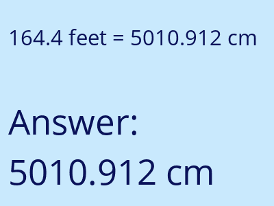 164.4 feet in cm image
