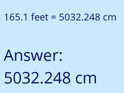 165.1 feet in cm image