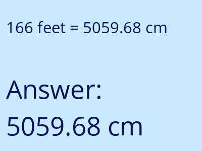 166 feet in cm image