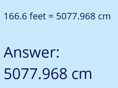 166.6 feet in cm image