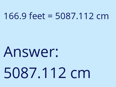 166.9 feet in cm image