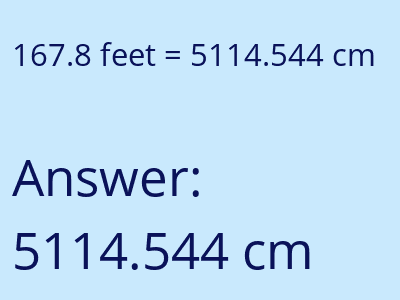 167.8 feet in cm image