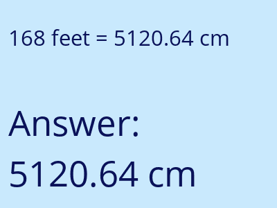 168 feet in cm image