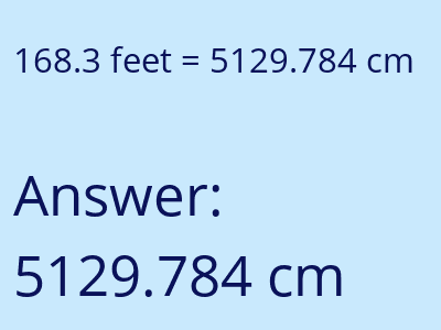 168.3 feet in cm image