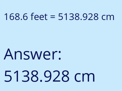 168.6 feet in cm image