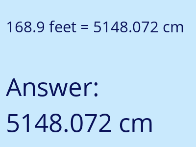 168.9 feet in cm image