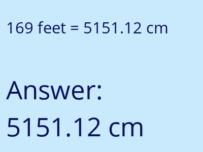 169 feet in cm image