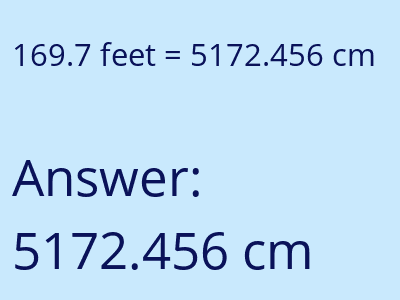 169.7 feet in cm image