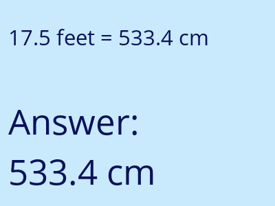 17.5 feet in cm image