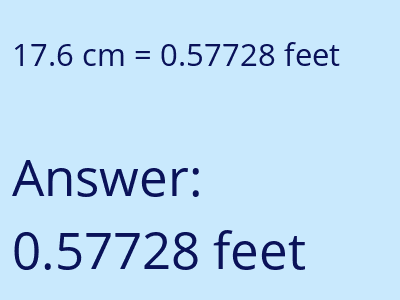 17.6 cm in feet image
